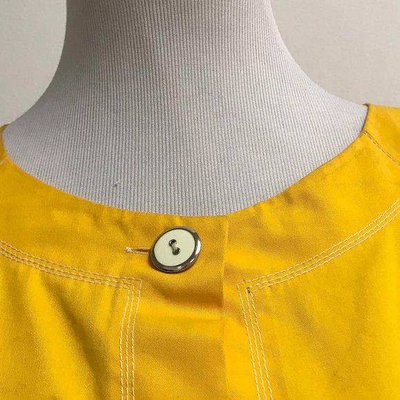 Courreges vintage yellow cotton pants suit France 36 pants Jacket 42 bust - Picture 5 of 15